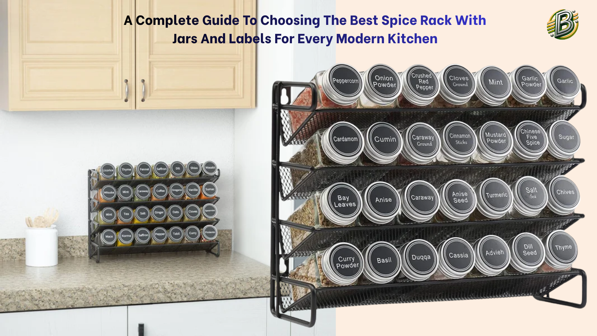 Best Spice Rack With Jars and Labels | Kitchen Organization Guide ...