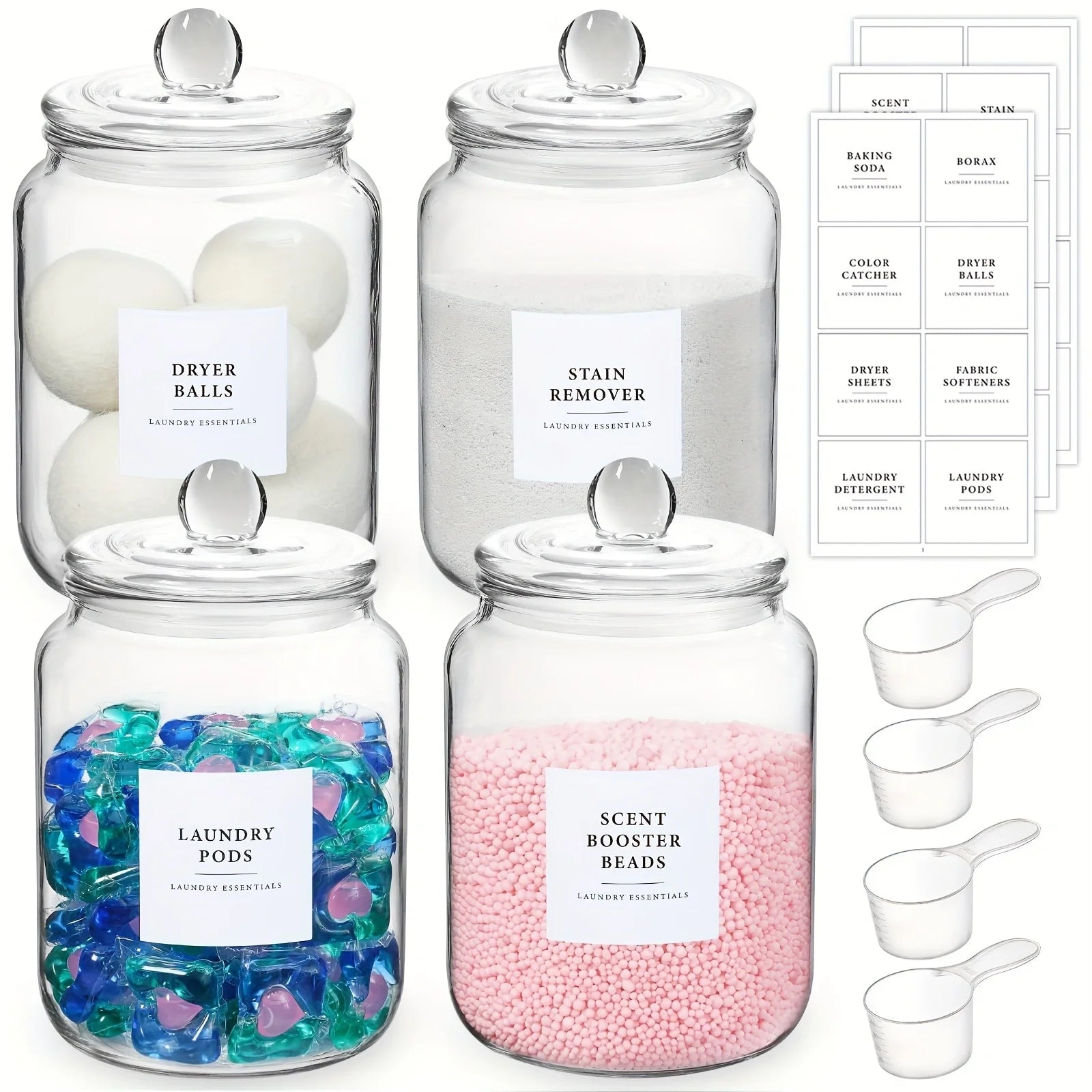 Half Gallon Airtight Glass Storage Jars with Labels – Bright Links USA