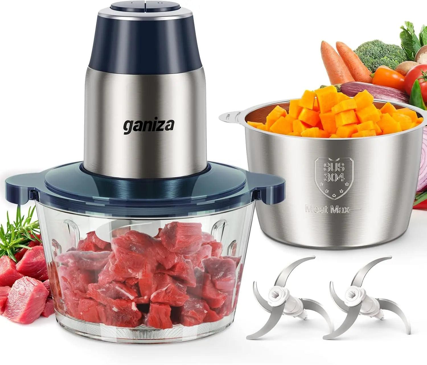 Electric Food Processor with Dual Bowls – Bright Links USA
