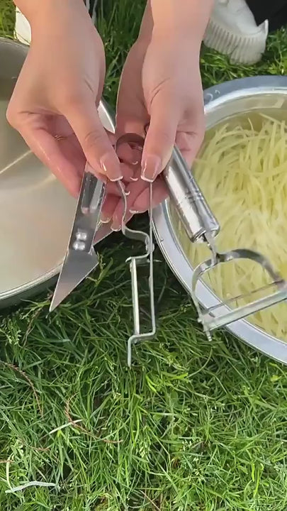 Sharp blade peeler for potatoes, carrots, and apples